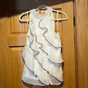 IZ Byer Sleeveless halter ruffled shirt